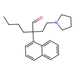 1-Naphthaleneacetaldehyde, alpha-butyl-alpha-(2-pyrrolidinoethyl)- structure