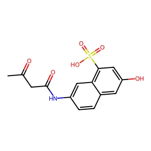 7-((1,3-Dioxobutyl)amino)-3-hydroxynaphthalene-1-sulphonic acid structure