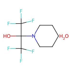 1-Piperidinemethanol, alpha,alpha-bis(trifluoromethyl)-, hydrate structure