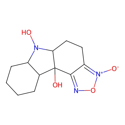 5,5a,6a,7,8,9,10,10a-octahydro-4H-[1,2,5]oxadiazolo[3,4-c]carbazole-6,10b-diol 3-oxide structure