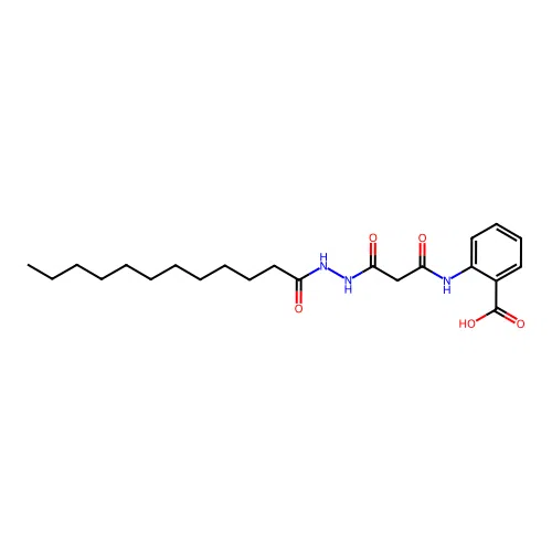 2-{[3-(2-Dodecanoylhydrazinyl)-3-oxopropanoyl]amino}benzoic acid structure
