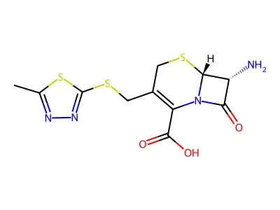 7-Amino-3-[(5-methyl-1,3,4-thiadiazol-2-YL)thiomethyl]cephalosphoranic acid structure