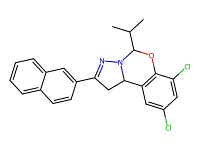 7,9-DI-CL-5-Isopropyl-2-(2-naphthyl)1,10B-dihydropyrazolo(1,5-C)(1,3)benzoxazine structure