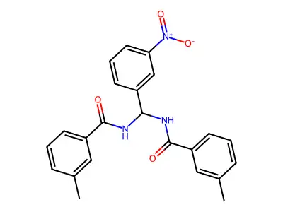 3-Methyl-N-(((3-methylbenzoyl)amino)(3-nitrophenyl)methyl)benzamide structure