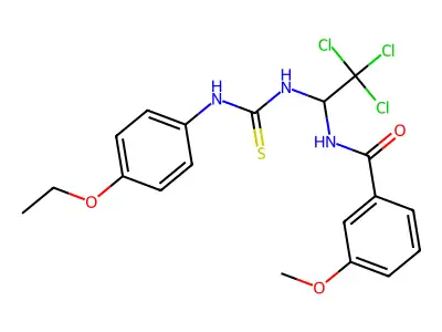 3-Meo-N-(2,2,2-trichloro-1-(((4-ethoxyanilino)carbothioyl)amino)ethyl)benzamide structure