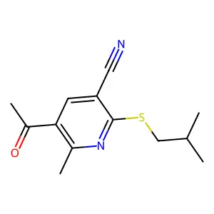 5-Acetyl-2-(isobutylsulfanyl)-6-methylnicotinonitrile structure