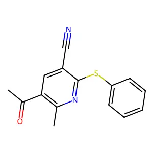 5-Acetyl-6-methyl-2-(phenylsulfanyl)nicotinonitrile structure