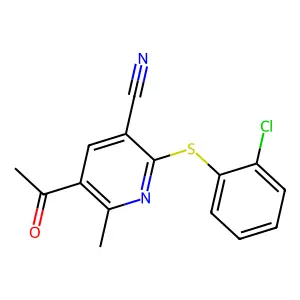 5-Acetyl-2-[(2-chlorophenyl)sulfanyl]-6-methylnicotinonitrile structure