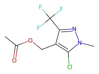 [5-chloro-1-methyl-3-(trifluoromethyl)-1H-pyrazol-4-yl]methyl acetate structure
