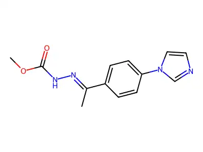 methyl N-[1-(4-imidazol-1-ylphenyl)ethylideneamino]carbamate structure