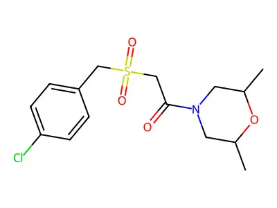 2-[(4-Chlorobenzyl)sulfonyl]-1-(2,6-dimethylmorpholino)-1-ethanone structure
