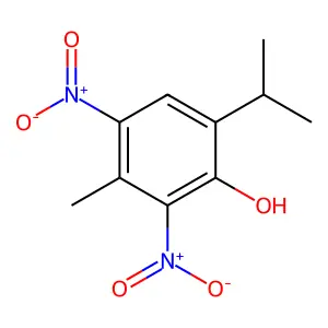 Phenol, 3-methyl-6-(1-methylethyl)-2,4-dinitro- structure