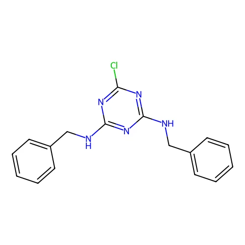 N,N'-Dibenzyl-6-chloro-[1,3,5]triazine-2,4-diamine structure