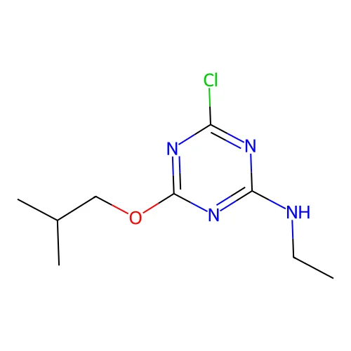 4-chloro-N-ethyl-6-(2-methylpropoxy)-1,3,5-triazin-2-amine structure