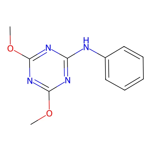 4,6-dimethoxy-N-phenyl-1,3,5-triazin-2-amine structure