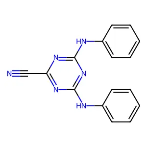 4,6-Dianilino-1,3,5-triazine-2-carbonitrile structure