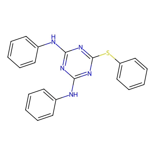 2-N,4-N-diphenyl-6-phenylsulfanyl-1,3,5-triazine-2,4-diamine structure