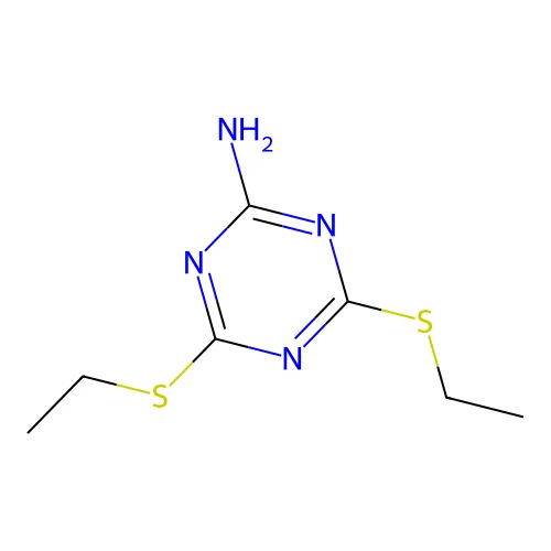 4,6-Bis(ethylsulfanyl)-1,3,5-triazin-2-amine structure
