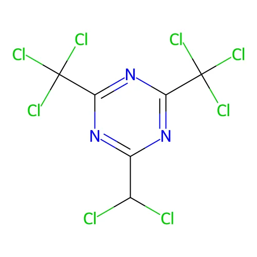 s-Triazine, 2-(dichloromethyl)-4,6-bis(trichloromethyl)- structure