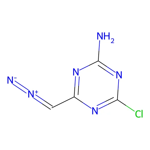 4-Chloro-6-(diazomethyl)-1,3,5-triazin-2-amine structure