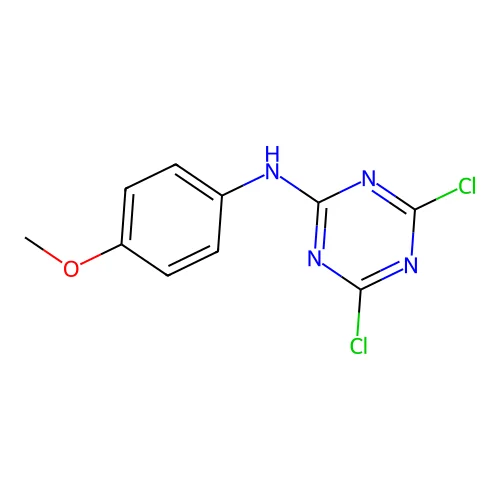 4,6-dichloro-N-(4-methoxyphenyl)-1,3,5-triazin-2-amine structure