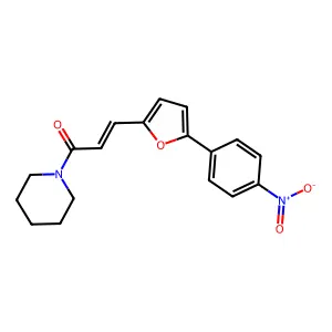 (E)-3-(5-(4-nitrophenyl)furan-2-yl)-1-(piperidin-1-yl)prop-2-en-1-one structure