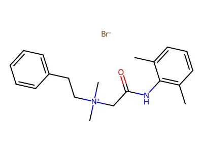 Ammonium, dimethylphenethyl((2,6-xylylcarbamoyl)methyl)-, bromide structure