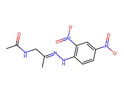 N-{2-[2-(2,4-Dinitrophenyl)hydrazinylidene]propyl}ethanimidic acid structure