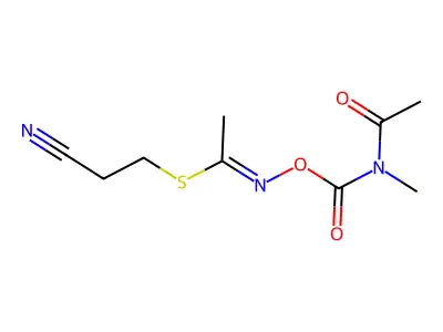 2-cyanoethyl N-[acetyl(methyl)carbamoyl]oxyethanimidothioate structure