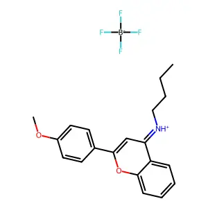 1-Benzopyrylium, 4-(butylamino)-4'-methoxy-, tetrafluoroborate(1-) (1:1) structure