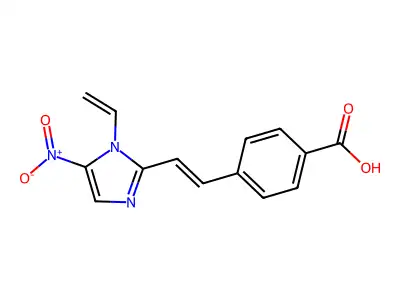 4-[2-(1-Ethenyl-5-nitroimidazol-2-yl)ethenyl]benzoic acid structure