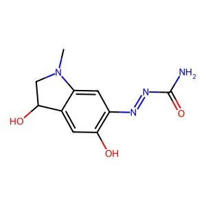 (3,5-Dihydroxy-1-methyl-2,3-dihydroindol-6-yl)iminourea structure