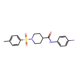 N-(4-iodophenyl)-1-(4-methylphenyl)sulfonylpiperidine-4-carboxamide structure