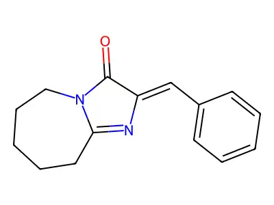(2E)-2-benzylidene-6,7,8,9-tetrahydro-5H-imidazo[1,2-a]azepin-3-one structure