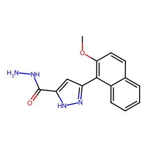 3-(2-methoxynaphthalen-1-yl)-1H-pyrazole-5-carbohydrazide structure