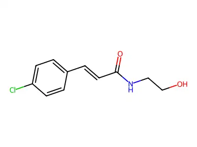 3-(4-chlorophenyl)-N-(2-hydroxyethyl)prop-2-enamide structure