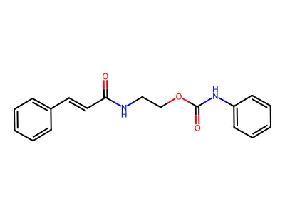 2-(3-phenylprop-2-enoylamino)ethyl N-phenylcarbamate structure