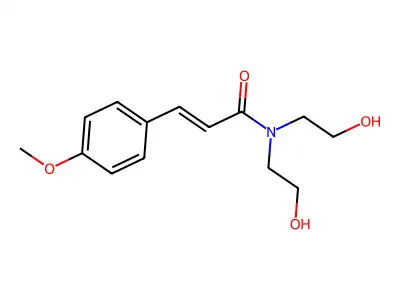 N,N-bis(2-hydroxyethyl)-3-(4-methoxyphenyl)prop-2-enamide structure