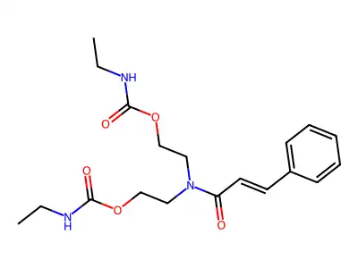 2-[2-(ethylcarbamoyloxy)ethyl-(3-phenylprop-2-enoyl)amino]ethyl N-ethylcarbamate structure