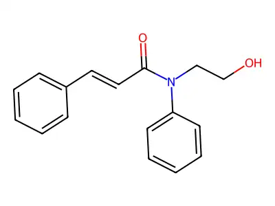 N-(2-hydroxyethyl)-N,3-diphenylprop-2-enamide structure