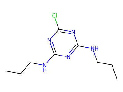 6-chloro-2-N,4-N-dipropyl-1,3,5-triazine-2,4-diamine structure