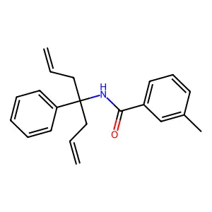 3-methyl-N-(4-phenylhepta-1,6-dien-4-yl)benzamide structure