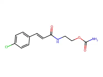 N-(2-carbamoyloxyethyl)-3-(4-chlorophenyl)propenamide structure
