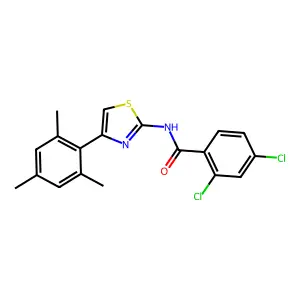 2,4-dichloro-N-(4-mesitylthiazol-2-yl)benzamide structure