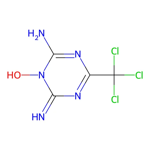 1-Hydroxy-6-imino-4-(trichloromethyl)-1,3,5-triazin-2-amine structure