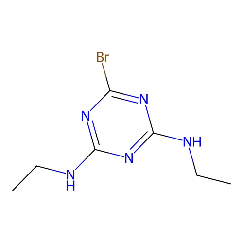 2-Bromo-4,6-bis(ethylamino)-S-triazine structure