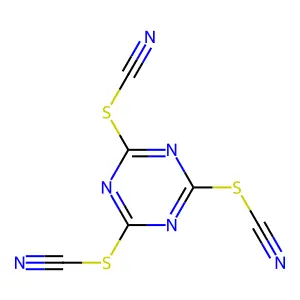 (4,6-Dithiocyanato-1,3,5-triazin-2-yl) thiocyanate structure