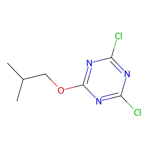 2,4-Dichloro-6-(2-methylpropoxy)-1,3,5-triazine structure