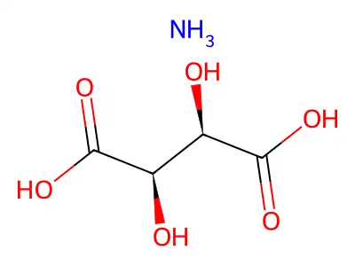 Butanedioic acid, 2,3-dihydroxy-(2R,3R)-, ammonium salt (1:1) structure