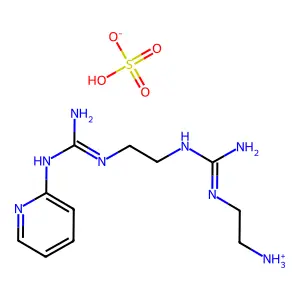 Guanidine, 1-(2-(3-(2-aminoethyl)guanidino)ethyl)-3-(2-pyridyl)-, sulfate structure